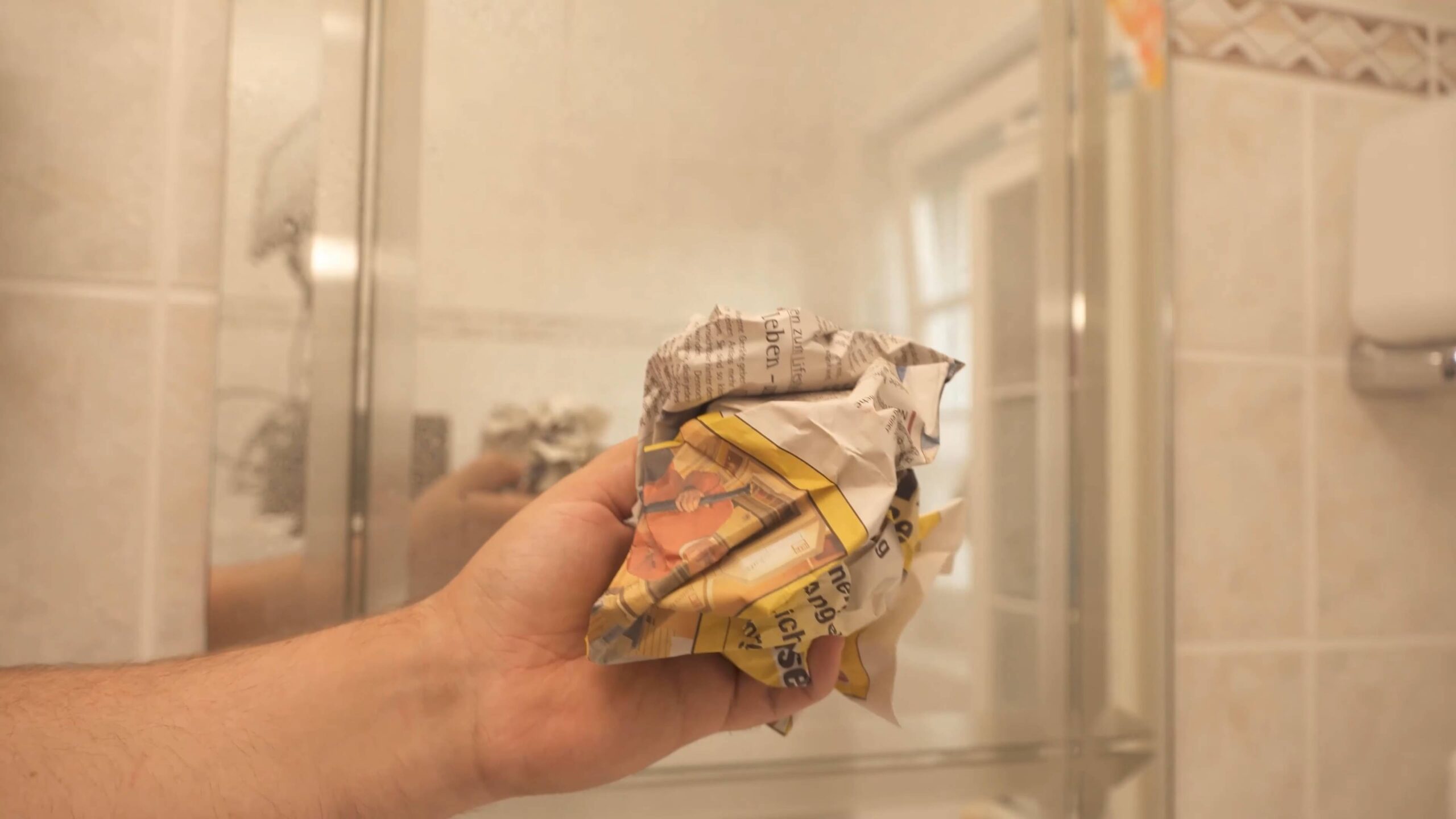 Newspaper mirror cleaning hack