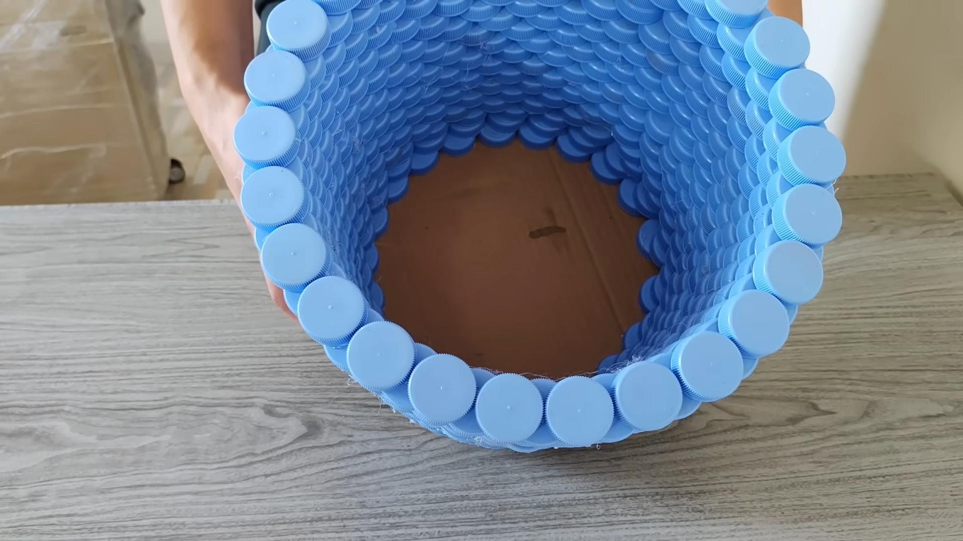 DIY Plastic Bottle Cap Basket
